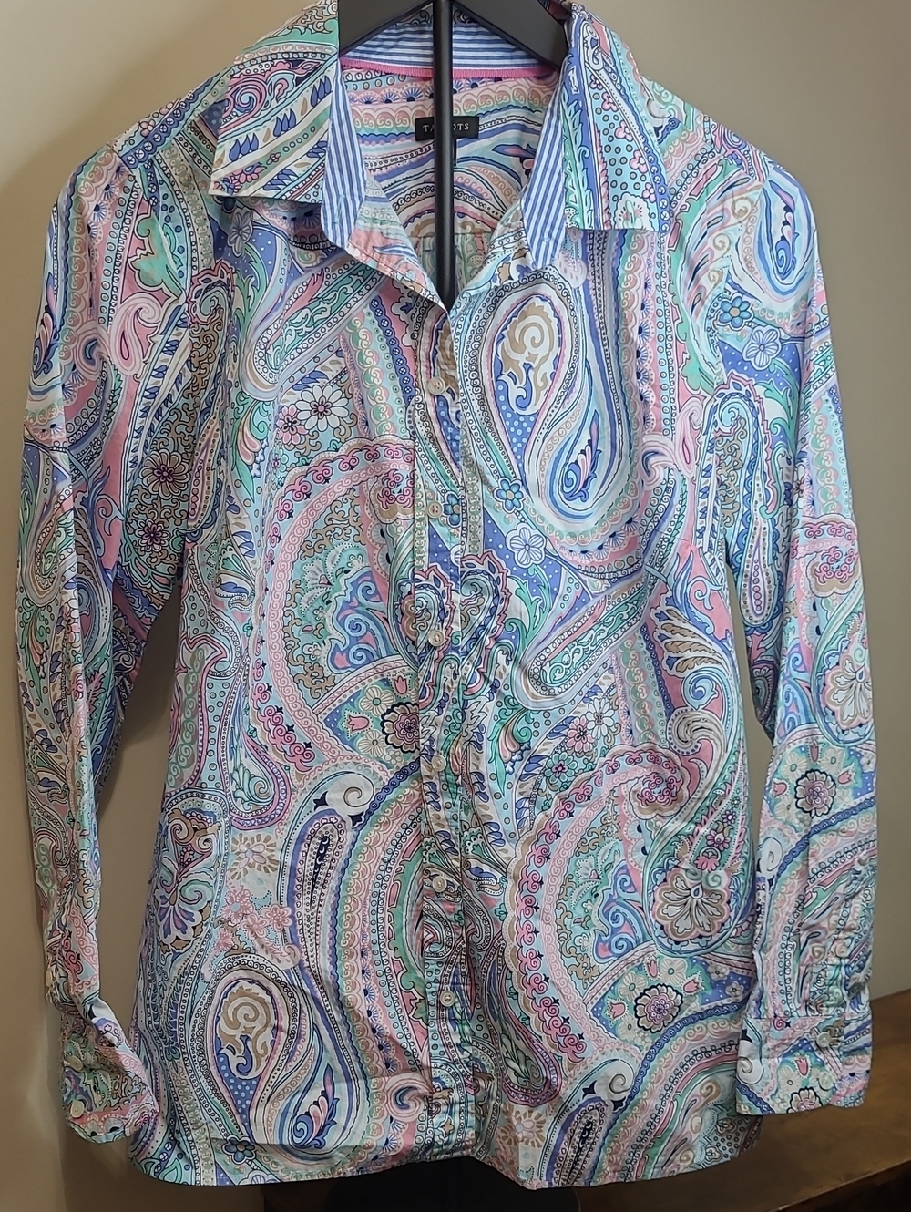 Talbots Colorful Paisley Button-Up Shirt size Medium